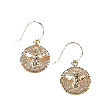 CFJ Bees Tiny Bee Medallion Earrings Gold (pair)