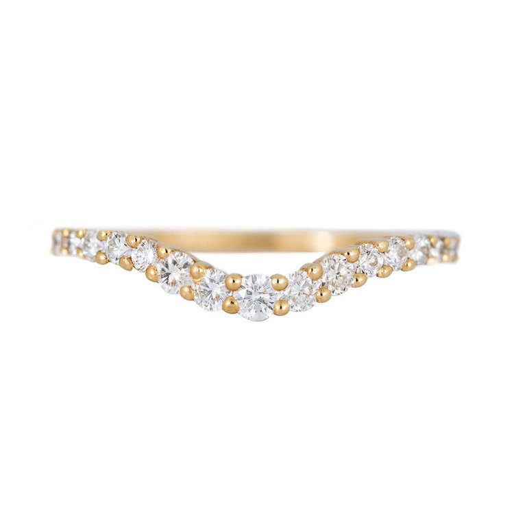 Artemer Curved Diamond Wedding Band