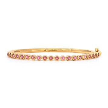 Three Stories Classic Bezel Set Pink Tourmaline Bangle