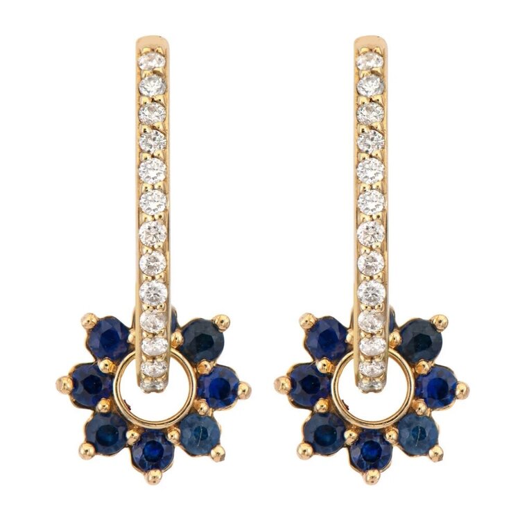 Three Stories Tiny Sapphire Flower Single Charm