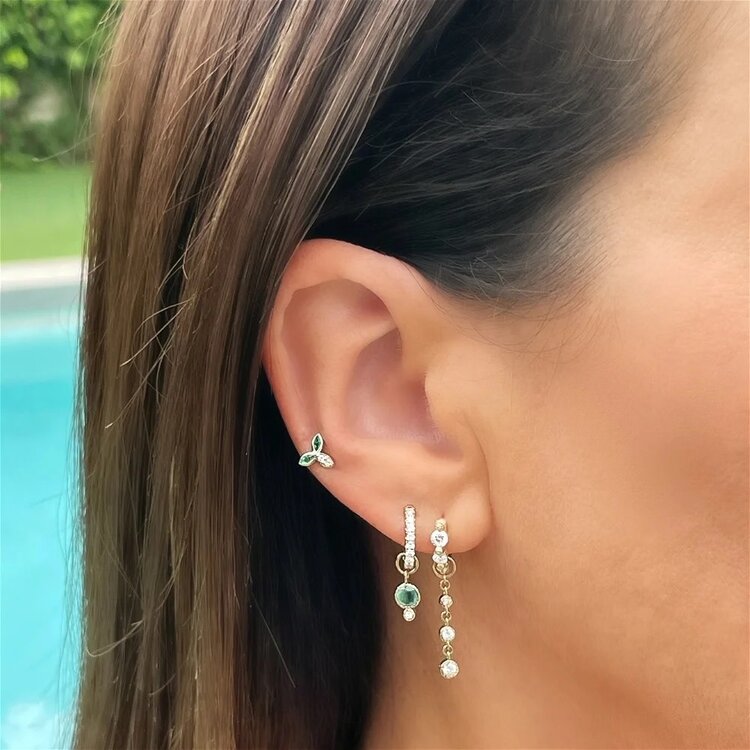 Three Stories Classic Hammered Bezel Charm Single