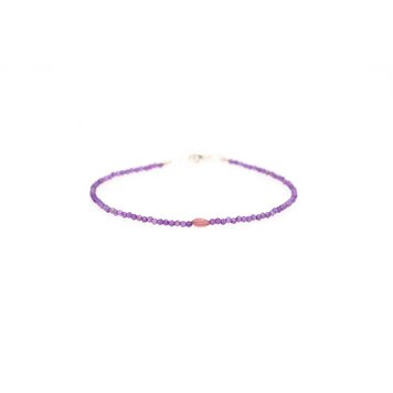 Margaret Solow Amethyst and Pink Tourmaline Beaded Bracelet