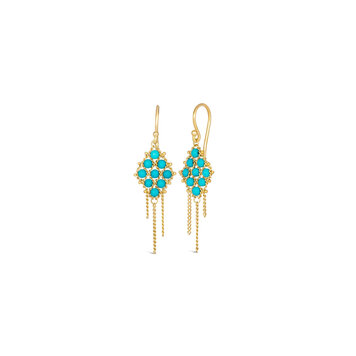 Amali Turquoise Textile Earring