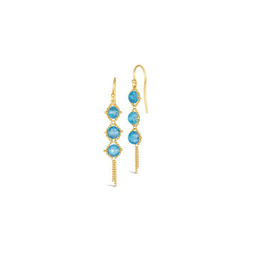 Amali London Blue Topaz Textile Drop Earrings