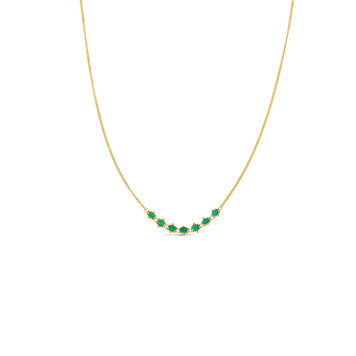 Amali Centered Emerald Textile Station Necklace 18K