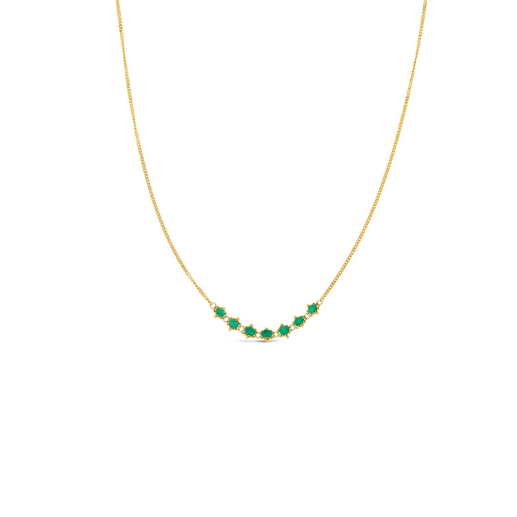 Amali Emerald Textile Station Necklace