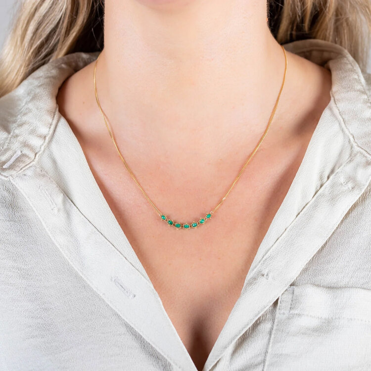 Amali Emerald Textile Station Necklace