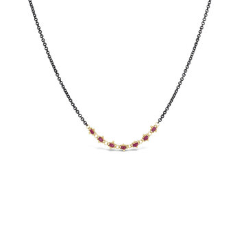 Amali Ruby Textile Station Oxidized Necklace