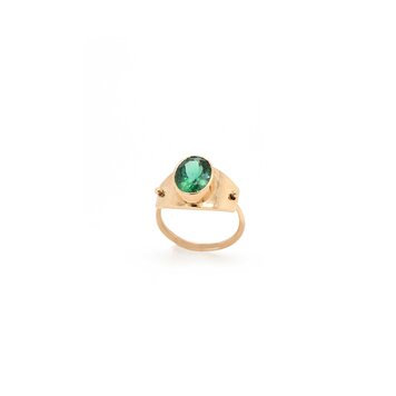 Celine d'Aoust Green Tourmaline Plate Ring