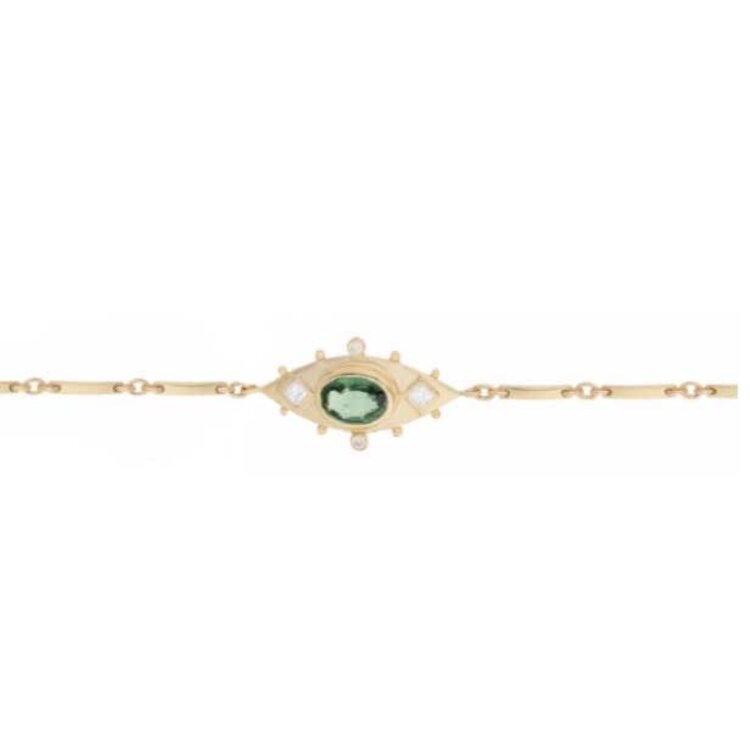 Celine d'Aoust Tourmaline Eye and Diamonds Bracelet