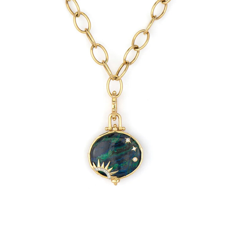 Three Stories Tree of Life Azurite Pendant
