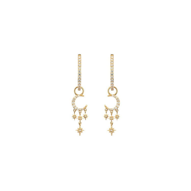 Three Stories Single Make A Wish Small Crescent Moon & Star Charm