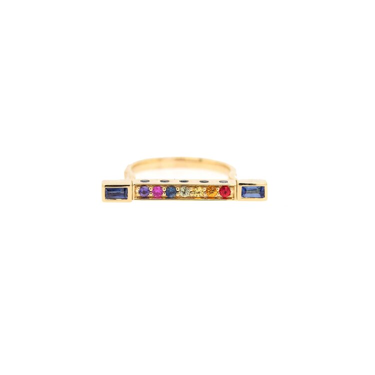 Three Stories Four Sides of Love Elongated Bar Flip Ring