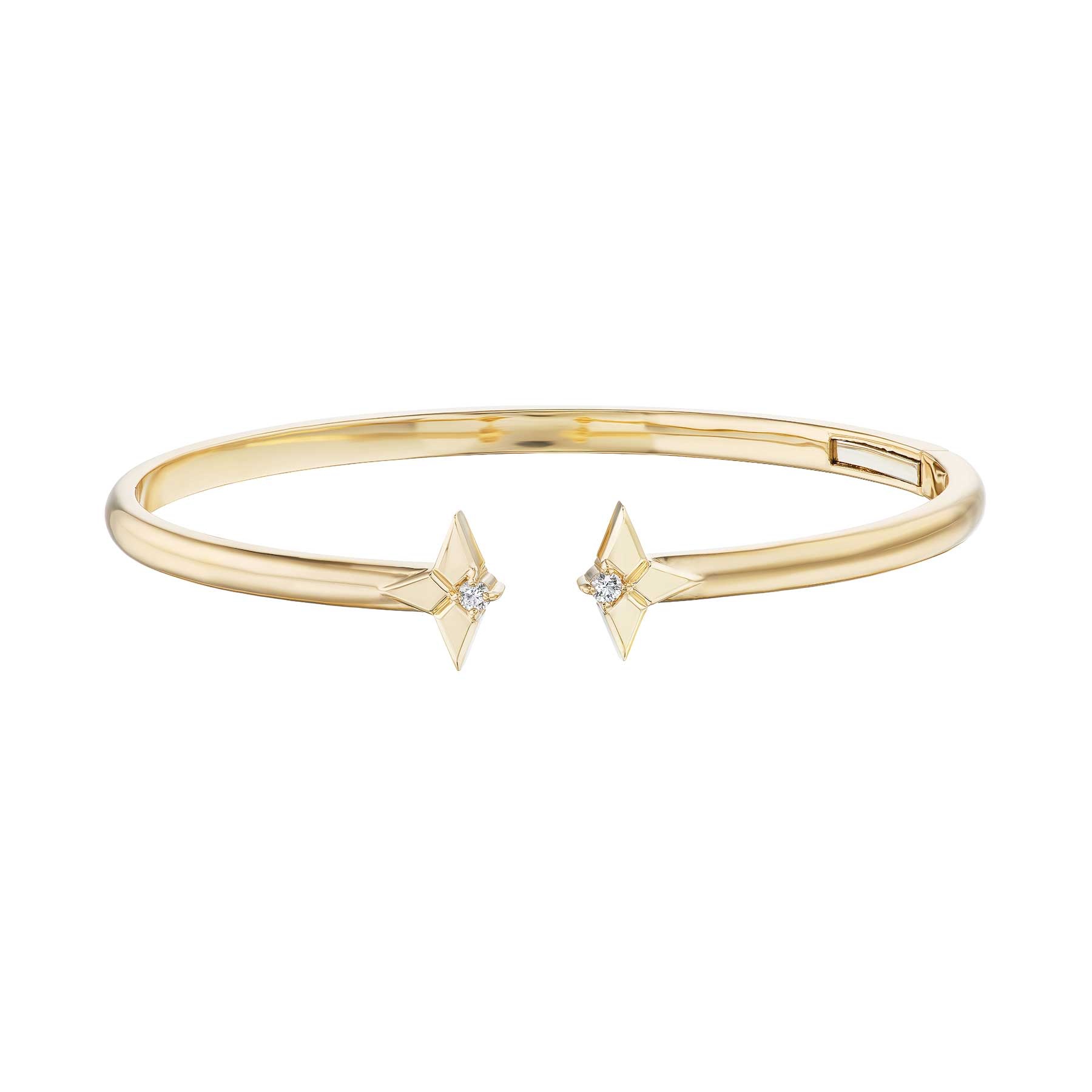 Idylle Blossom Twist Bracelet, Yellow Gold And Diamonds - Jewelry