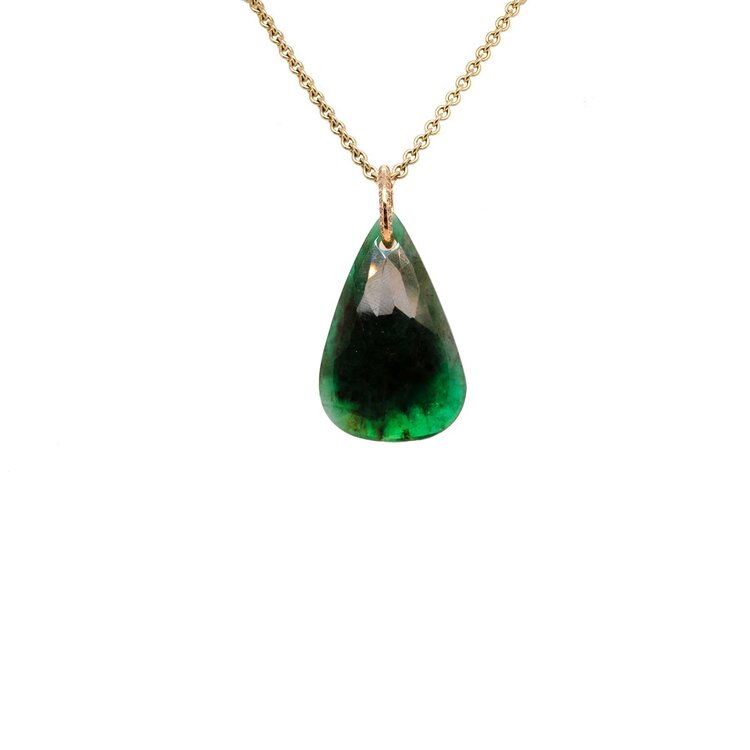 Just Jules Rose Cut Emerald with Diamond Bail
