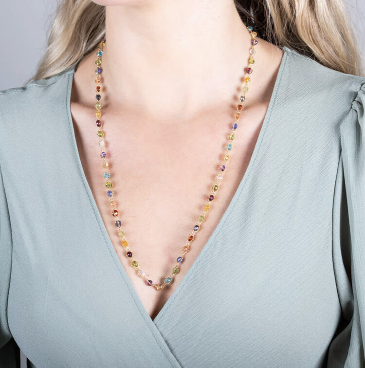 Amali Woven Multi-Colored Necklace -24"