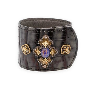 Vintage and Estate Armenta Caiman Leather Cuff w Lapiz