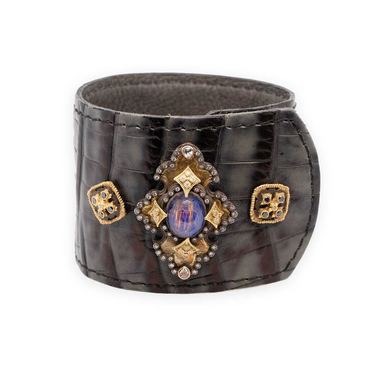 Vintage and Estate Armenta Caiman Leather Cuff w Lapiz