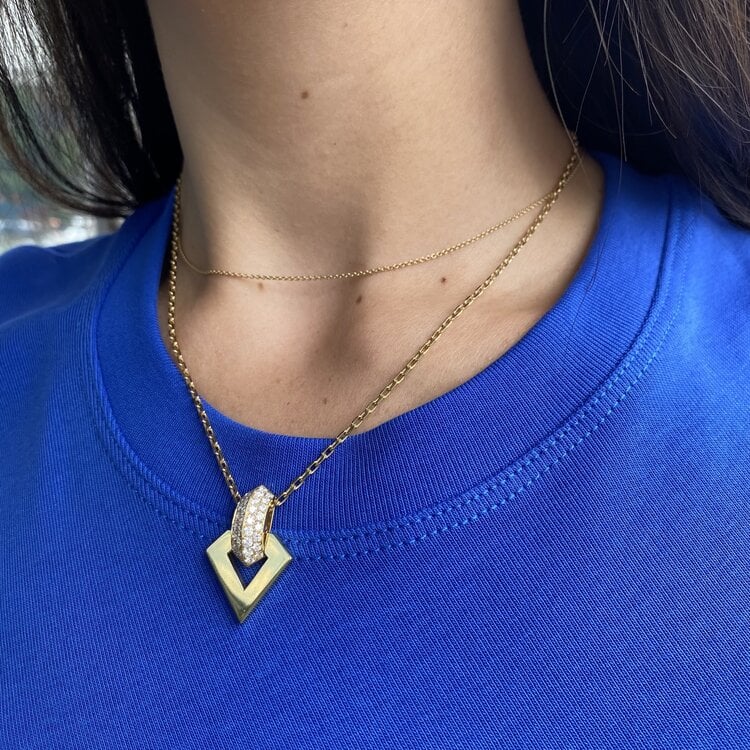 Dries Criel White Diamond Brute Pendant Necklace