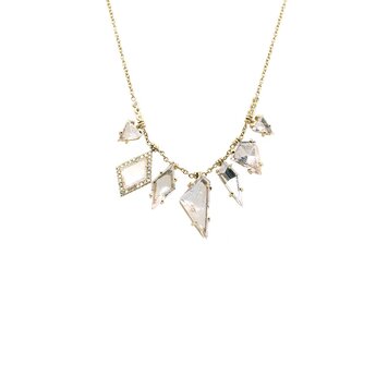 Lauren K Seven Stone Mirror Cut Morganite Necklace