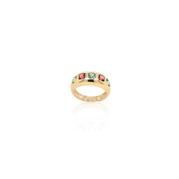 Lauren K Five Stone Multicolor Tourmaline Ring