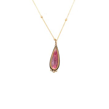 Ananda Khalsa Rosecut Pink Tourmaline Necklace