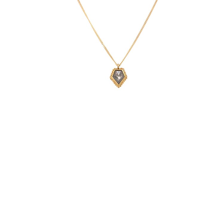 Amali Grey Diamond Shield Necklace