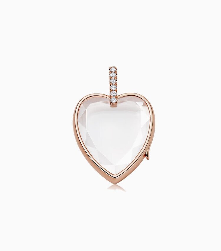 Loquet 14k Rose Gold Heart Amate Locket