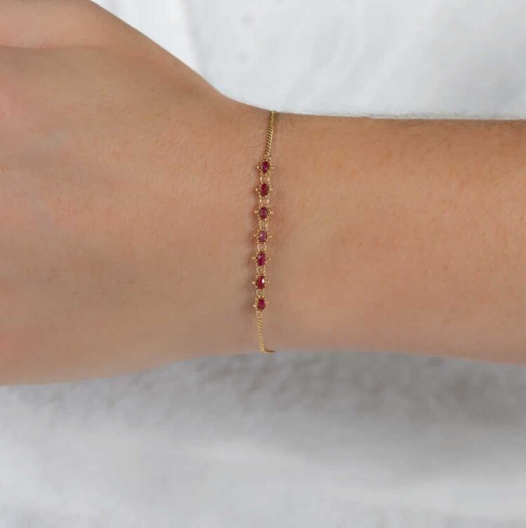 Amali Ruby Textile Station Bracelet