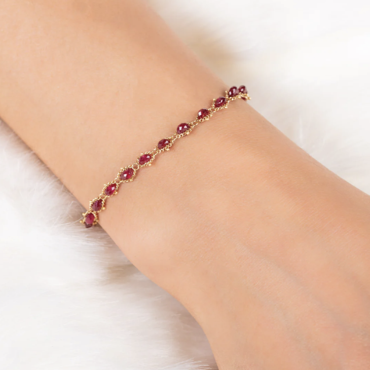 Amali Ruby Full Textile Bracelet