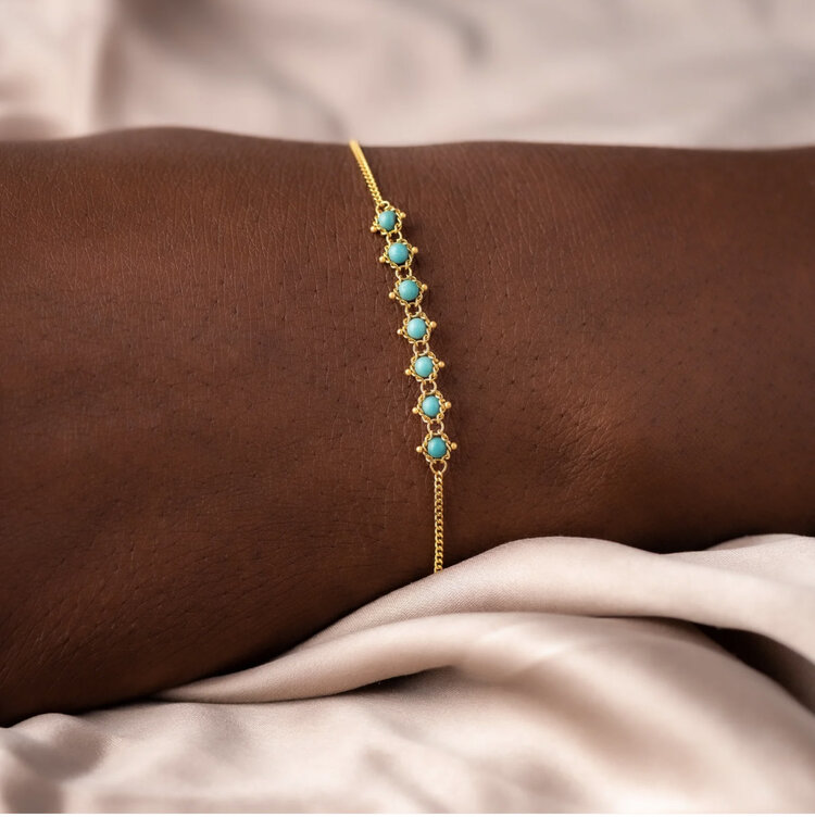 Amali Turquoise Textile Station Bracelet