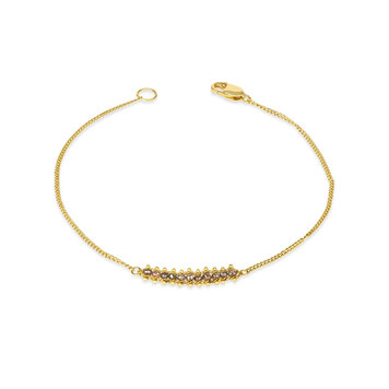 Amali Champagne Diamond Textile Row Station Bracelet