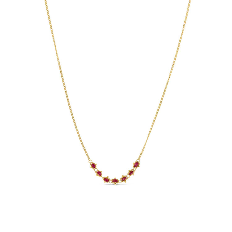 Amali Ruby Textile Station Necklace