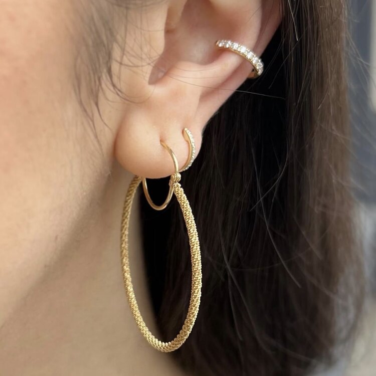 Amali Large Stardust Gold Hoop Earrings