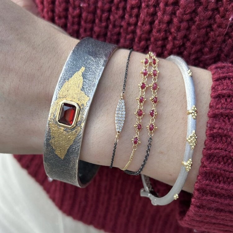 Amali Ruby Textile Station Bracelet