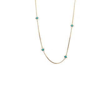 Amali Turquoise Textile Multi Station Necklace