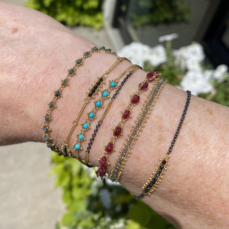 Amali Blue Diamond Full Textile Bracelet