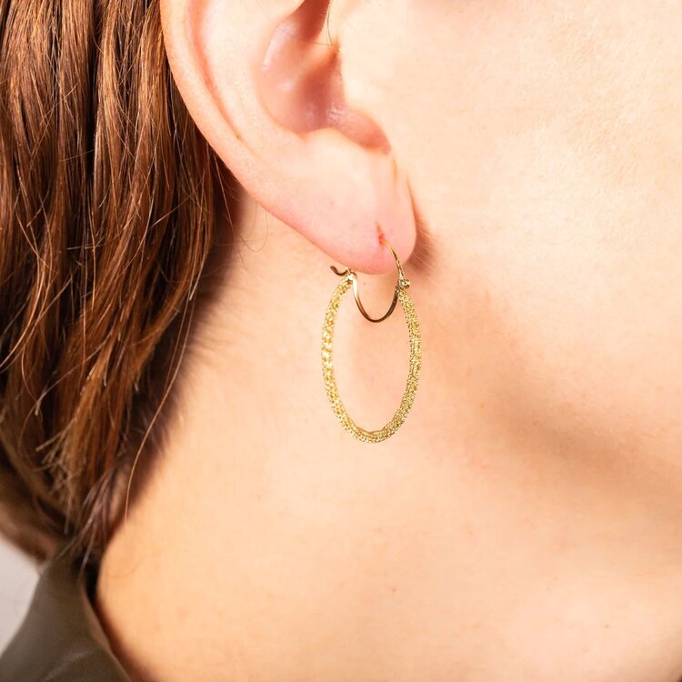 Amali Medium Stardust Gold Hoop Earrings