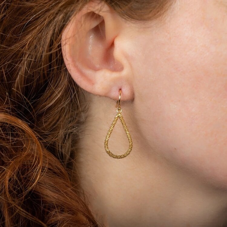Amali Teardrop Stardust Hoop Earrings