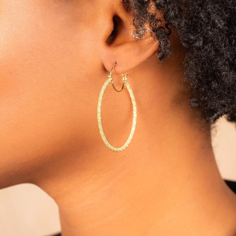 Amali Large Stardust Gold Hoop Earrings