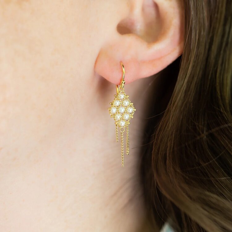 Amali Pearl Small Textile Earring