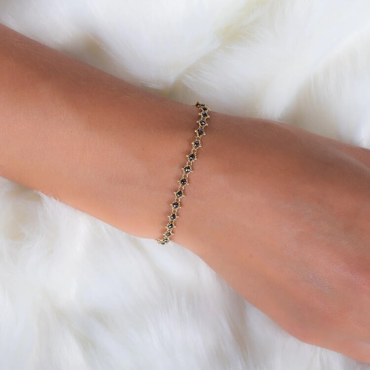 Amali Black Diamond Full Textile Bracelet