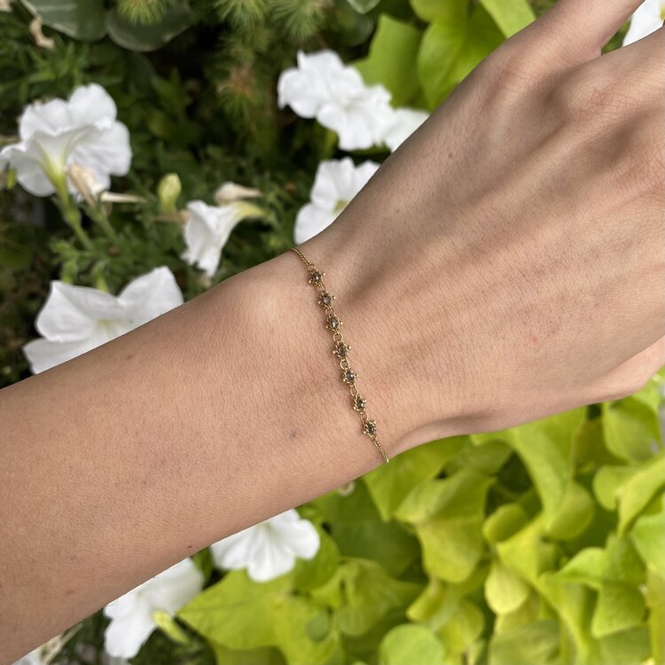 Amali Champagne Diamond Textile Station Bracelet