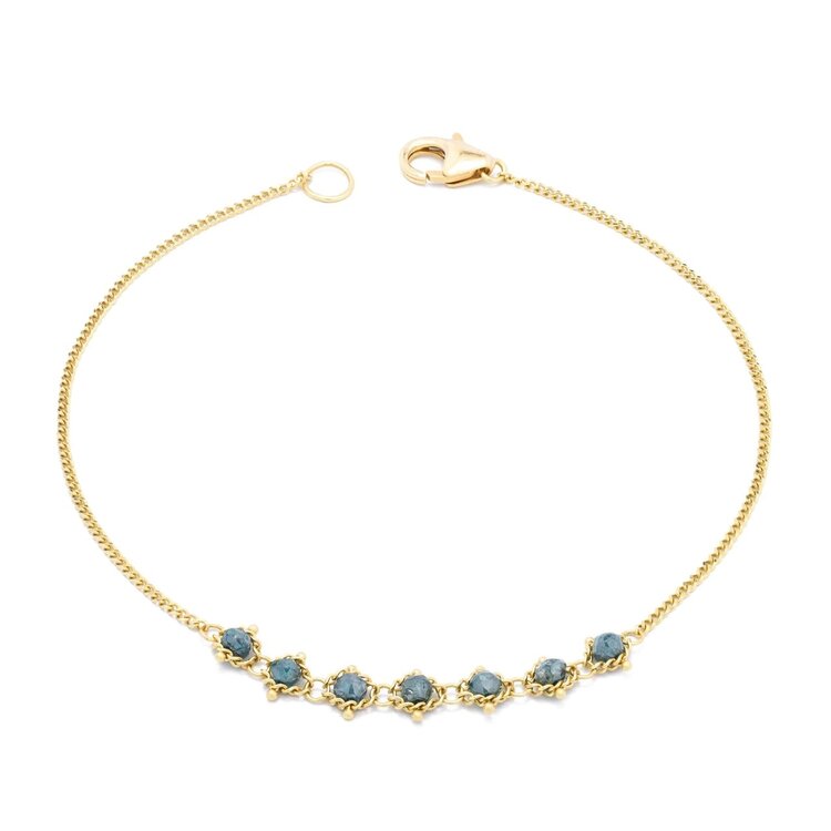 Amali Blue Diamond Textile Station Bracelet