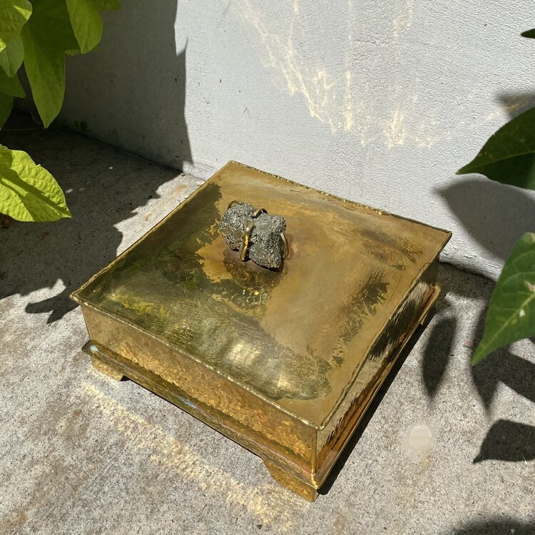 Pyrite Brass Box 8" x 8"