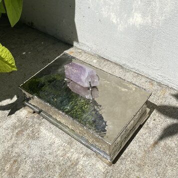 Amethyst Crystal Silver Box 8" x 5"