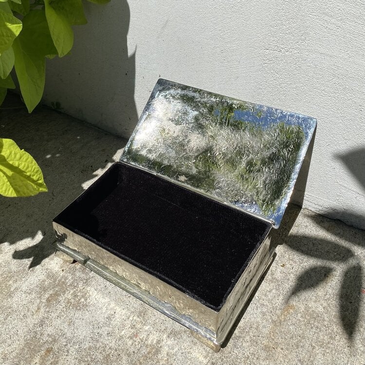 Amethyst Crystal Silver Box 8" x 5"