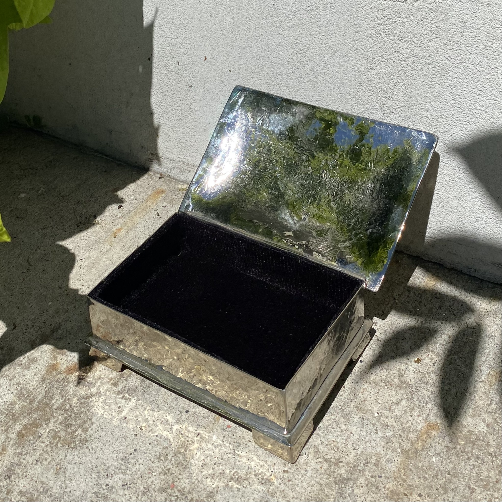 Very nice vintage silver plate jewelry box. I think it was $4