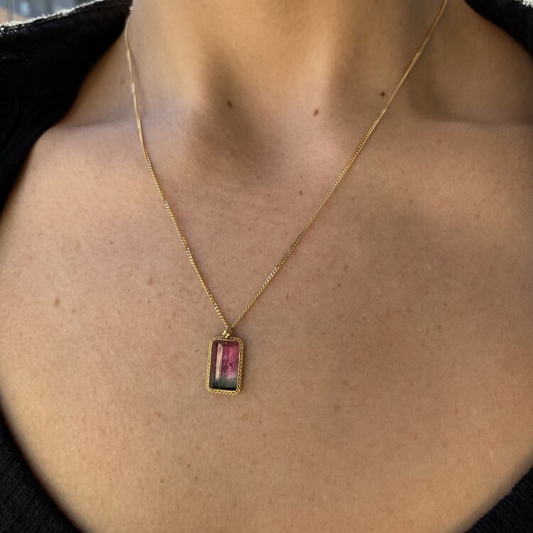 Amali One-of-a-Kind Watermelon Tourmaline Necklace