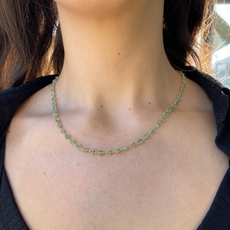 Amali Emerald Full Textile Necklace